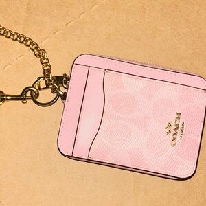 Coach Powder Pink Zip Card Case